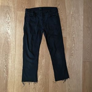 Mother The Runaway crop raw hem